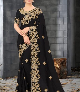 এক্সক্লুসিভ ওয়েটলেস জর্জেট এমব্রয়ডারি করা শাড়ি