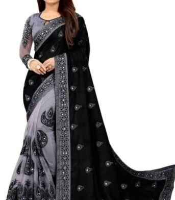 এক্সক্লুসিভ ওয়েটলেস জর্জেট এমব্রয়ডারি করা শাড়ি