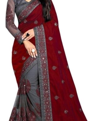 এক্সক্লুসিভ ওয়েটলেস জর্জেট এমব্রয়ডারি করা শাড়ি