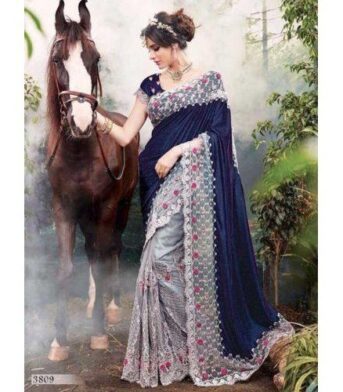 এক্সক্লুসিভ ওয়েটলেস জর্জেট এমব্রয়ডারি করা পার্টি শাড়ি