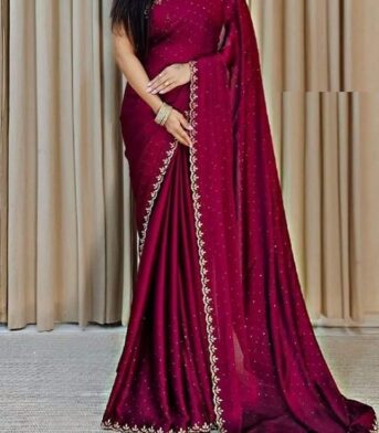 এক্সক্লুসিভ ওয়েটলেস জর্জেট এমব্রয়ডারি করা পার্টি শাড়ি