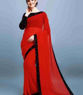 এক্সক্লুসিভ ওয়েটলেস জর্জেট  পার্টি শাড়ি