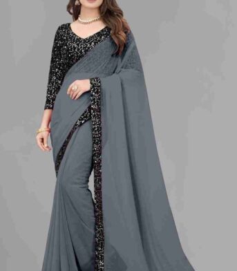 এক্সক্লুসিভ ওয়েটলেস জর্জেট  পার্টি শাড়ি