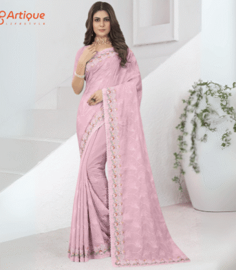 এক্সক্লুসিভ ইন্ডিয়ান ভিসকোস এমব্রয়ডারি করা পার্টি শাড়ি