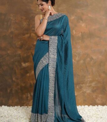 ইন্ডিয়ান বিচিত্রা সিল্কের প্রিমিয়াম এমব্রয়ডারি করা শাড়ি