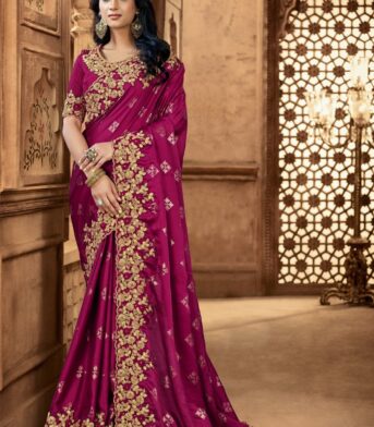 এক্সক্লুসিভ ওয়েটলেস জর্জেট এমব্রয়ডারি করা শাড়ি